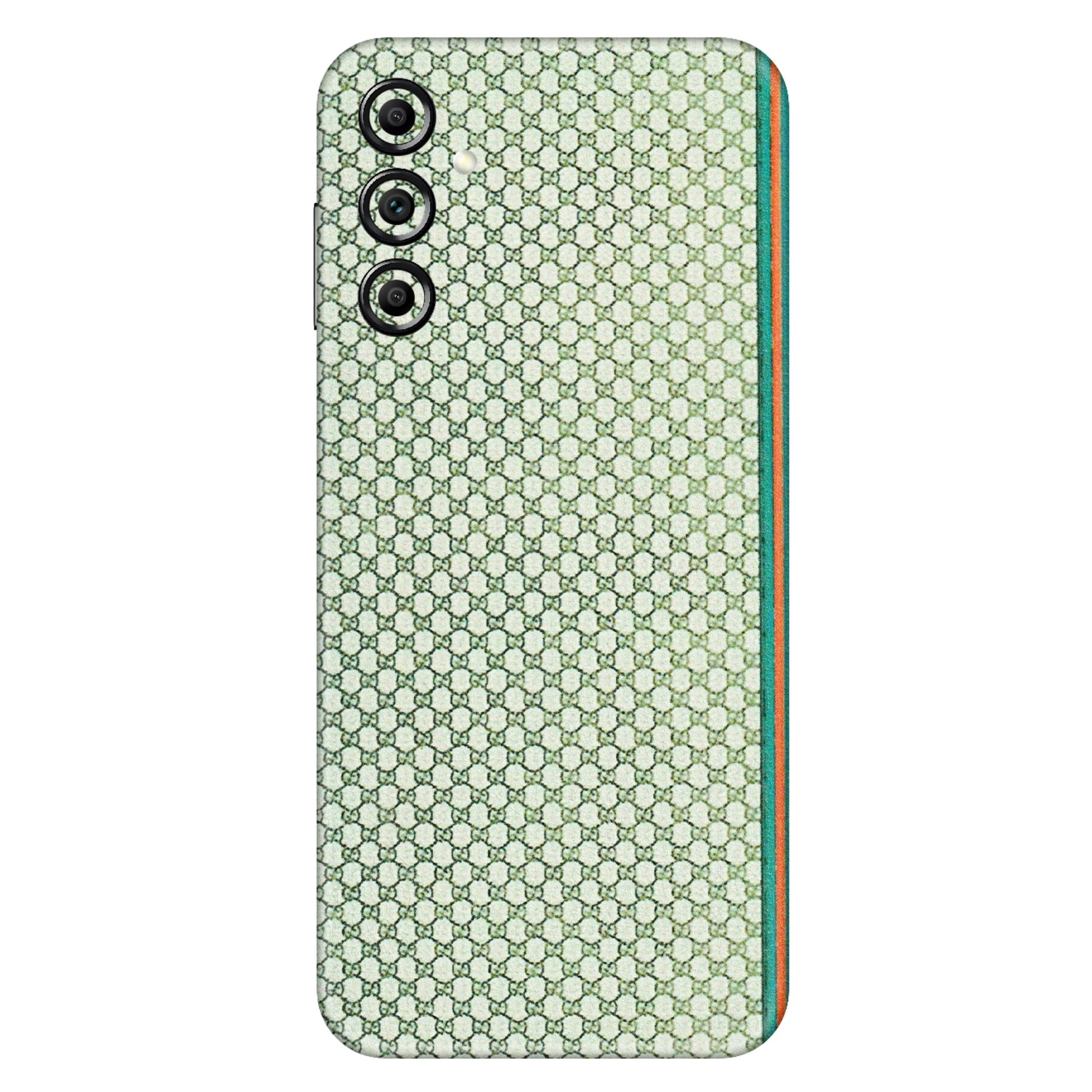 Samsung A/S Series Phone Skins (All Models) - Gucci Fabric Pattern - 3D Embossed Finish (L-73) Samsung Galaxy A14 (5G)