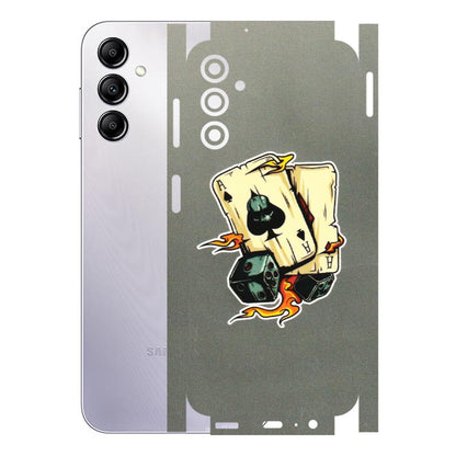 Samsung A/S Series Phone Skins (All Models) - Grey Cards Of Ace - 3D Embossed Finish (L-77) Samsung Galaxy A14 (5G)