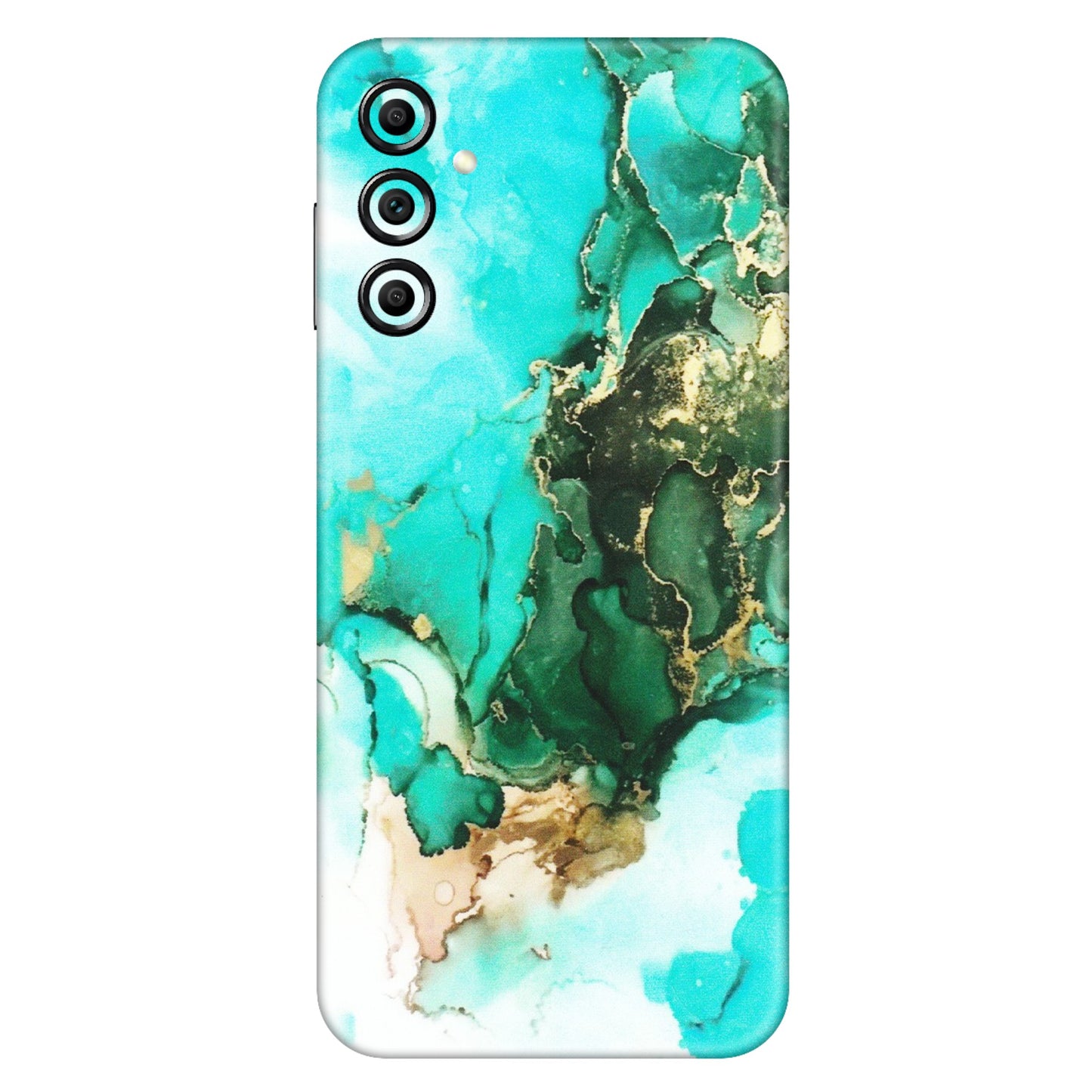 Samsung A/S Series Phone Skins (All Models) - The Blue Gold Marble - Matte Finish (M-124) Samsung Galaxy A14 (5G)