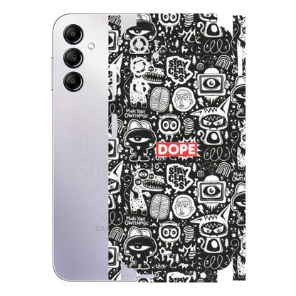 Samsung A/S Series Phone Skins (All Models) - Dope Stay Classy Black Doodles - Matte Finish (M-126) Samsung Galaxy A14 (5G)