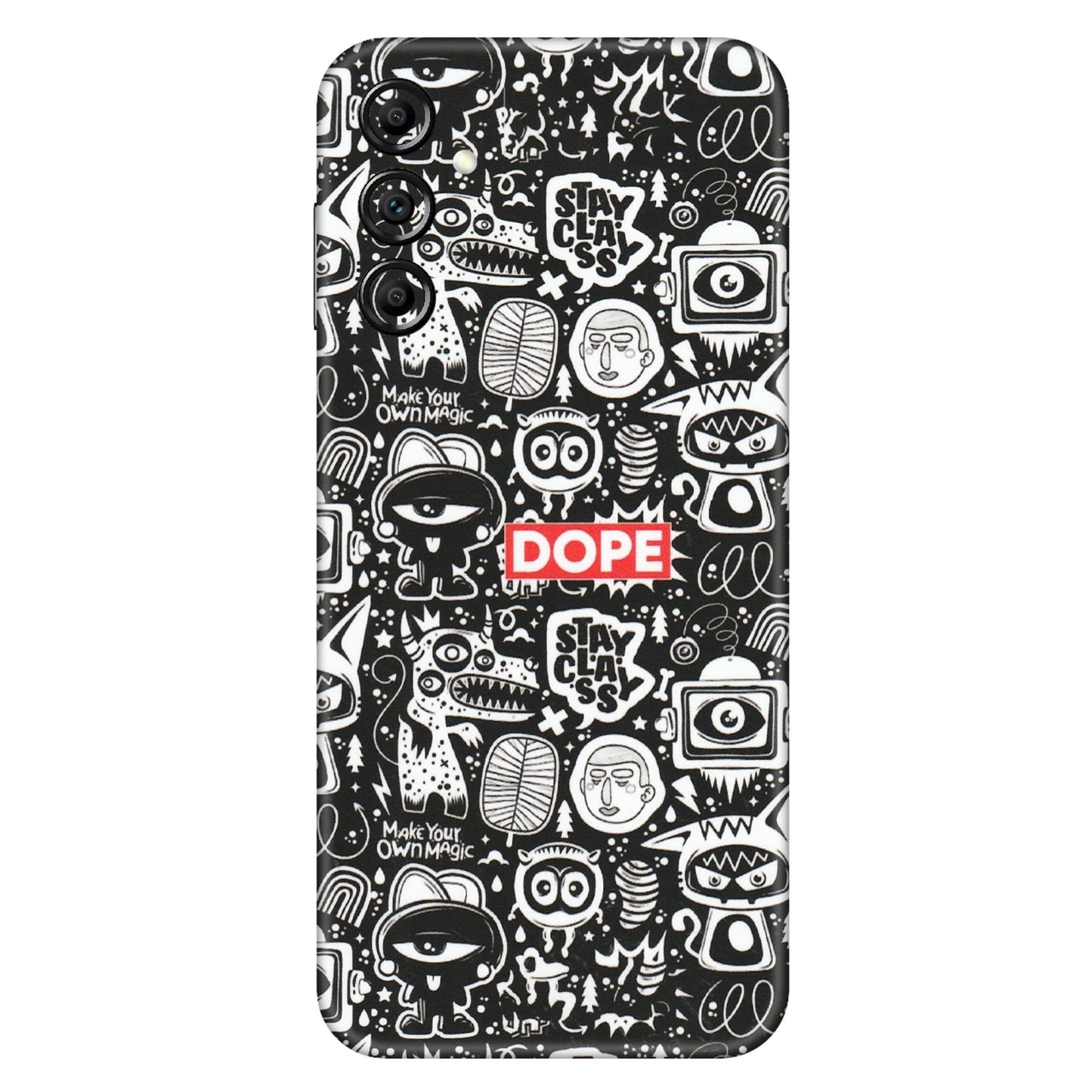 Samsung A/S Series Phone Skins (All Models) - Dope Stay Classy Black Doodles - Matte Finish (M-126) Samsung Galaxy A14 (5G)