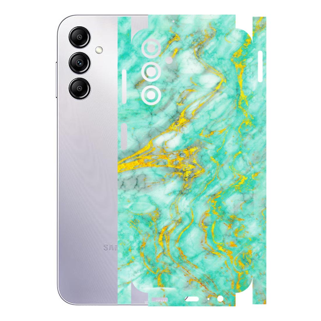 Samsung A/S Series Phone Skins (All Models) - Green And Gold Marble Feel - Matte Finish (M-16) Samsung Galaxy A14 (5G)