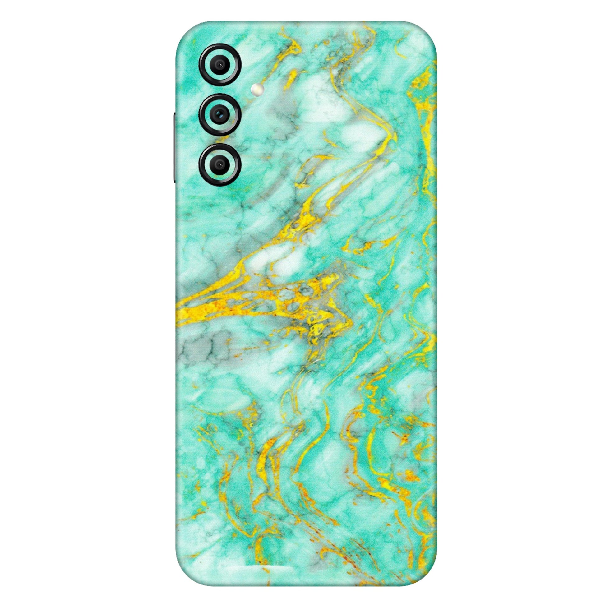 Samsung A/S Series Phone Skins (All Models) - Green And Gold Marble Feel - Matte Finish (M-16) Samsung Galaxy A14 (5G)