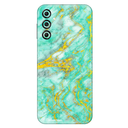 Samsung A/S Series Phone Skins (All Models) - Green And Gold Marble Feel - Matte Finish (M-16) Samsung Galaxy A14 (5G)