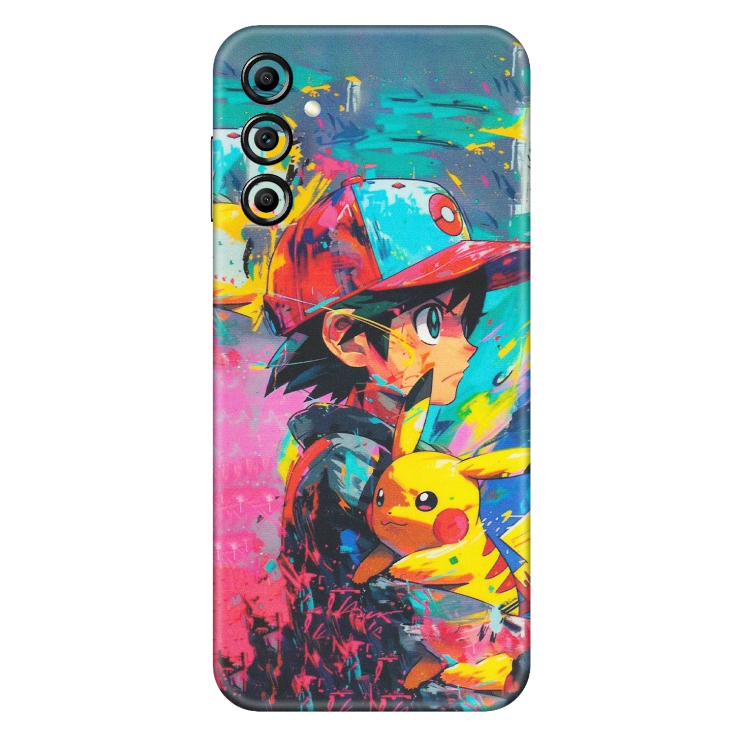 Samsung A/S Series Phone Skins (All Models) - Ash & Pikachu - Matte Finish (M-26) Samsung Galaxy A14 (5G)