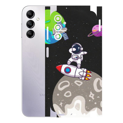 Samsung A/S Series Phone Skins (All Models) - Astronaut Vibing Toon Running - Matte Finish (M-39) Samsung Galaxy A14 (5G)