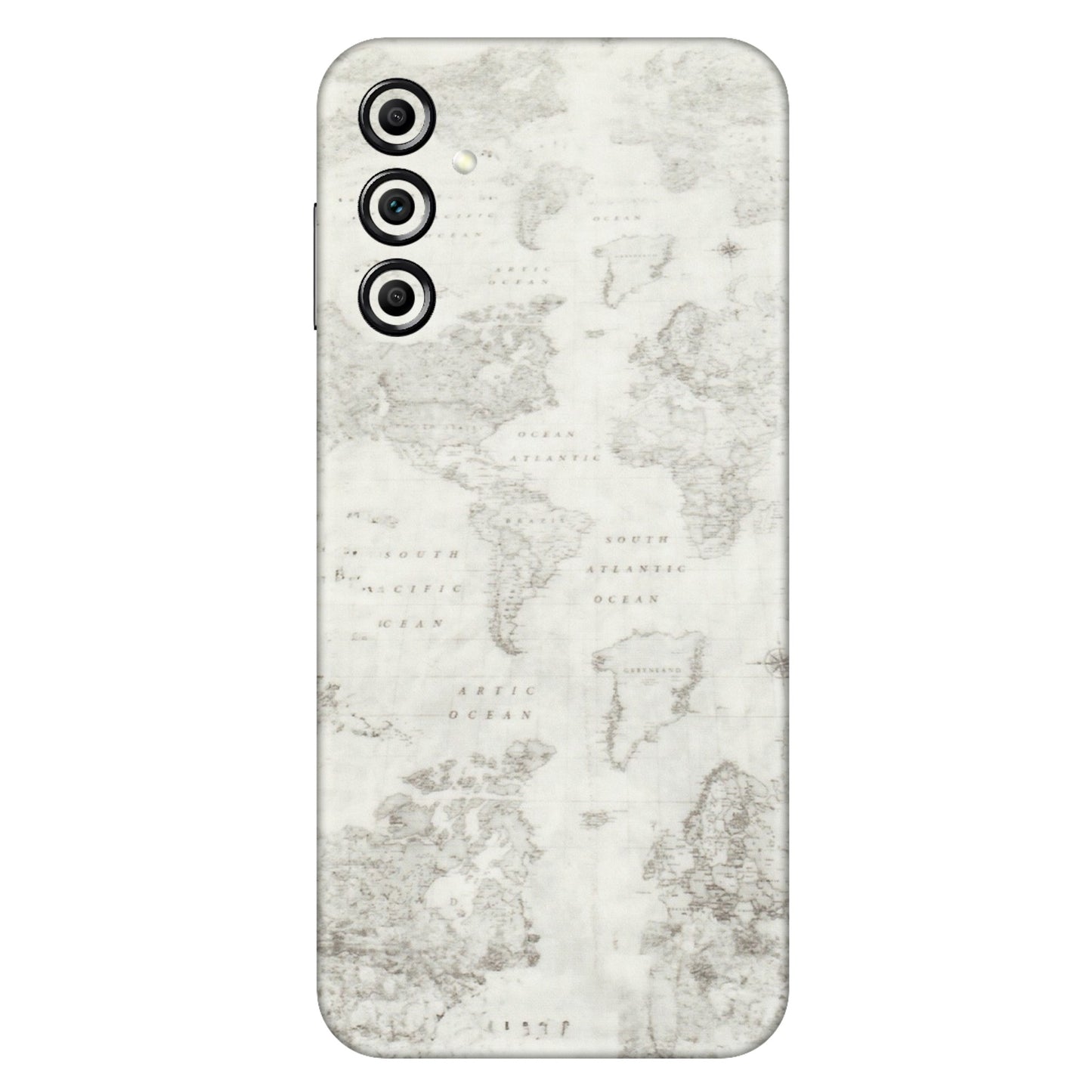 Samsung A/S Series Phone Skins (All Models) - World Travel Map - Transparent Finish (T-04) Samsung Galaxy A14 (5G)