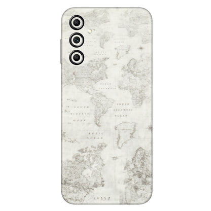 Samsung A/S Series Phone Skins (All Models) - World Travel Map - Transparent Finish (T-04) Samsung Galaxy A14 (5G)
