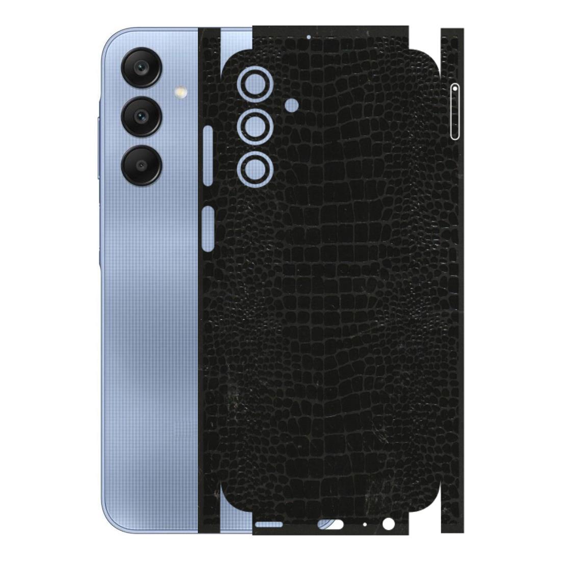 Samsung A/S Series Phone Skins (All Models) - Snake Leather Black - 3D Embossed Finish (L-107) Samsung Galaxy A15 (5G)