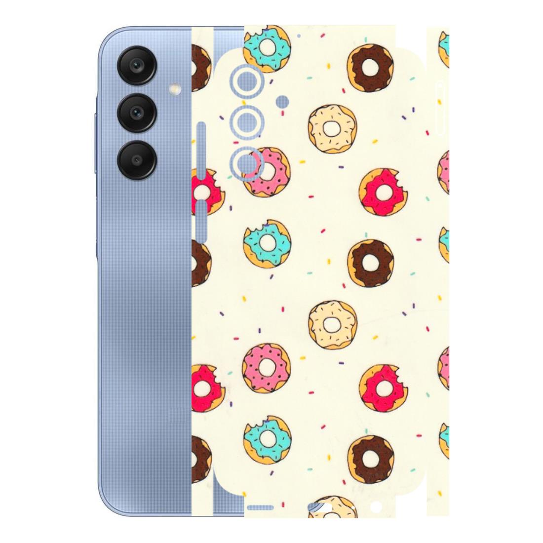 Samsung A/S Series Phone Skins (All Models) - Mini Donuts Doodle Art - 3D Embossed Finish (L-122) Samsung Galaxy A15 (5G)