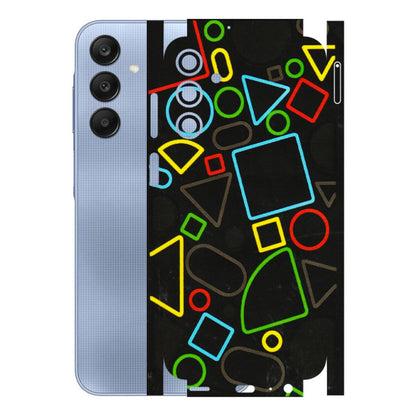 Samsung A/S Series Phone Skins (All Models) - Black Shapes - 3D Embossed Finish (L-131) Samsung Galaxy A15 (5G)
