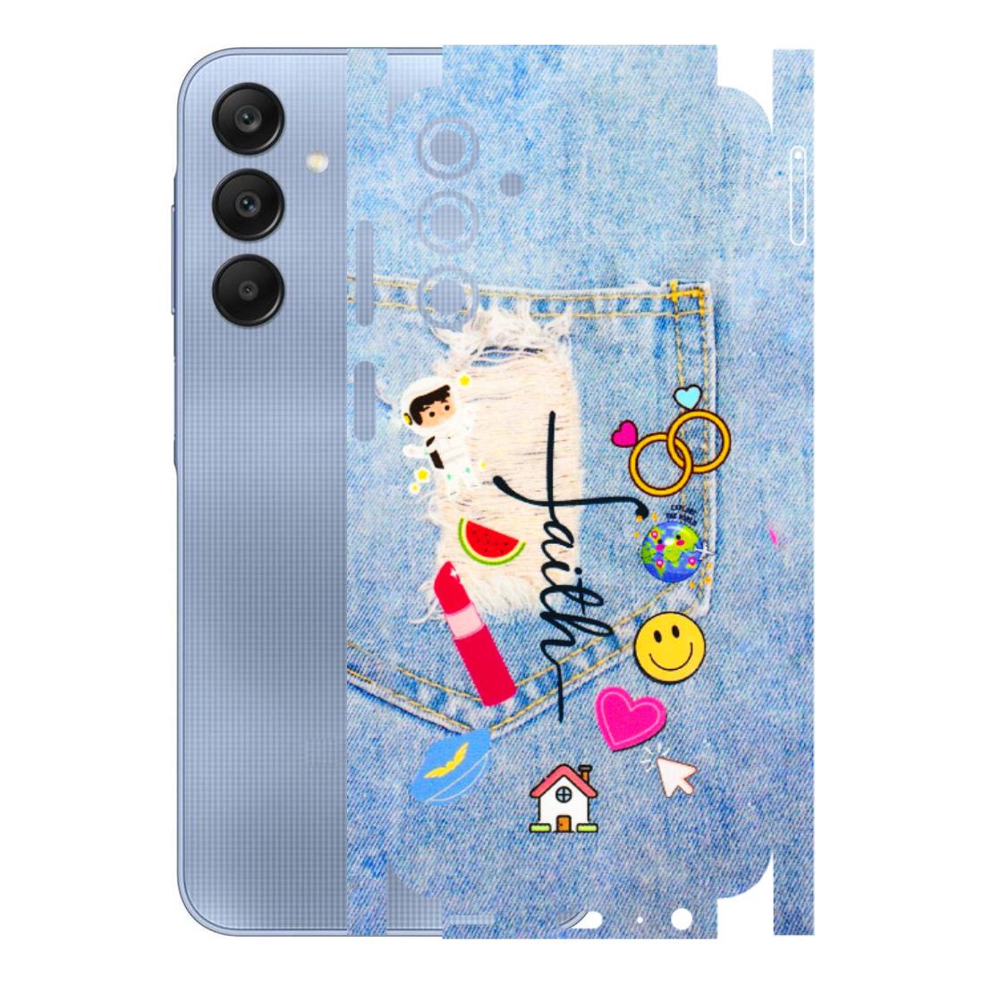 Samsung A/S Series Phone Skins (All Models) - Denim Jeans Pocket - 3D Embossed Finish (L-134) Samsung Galaxy A15 (5G)