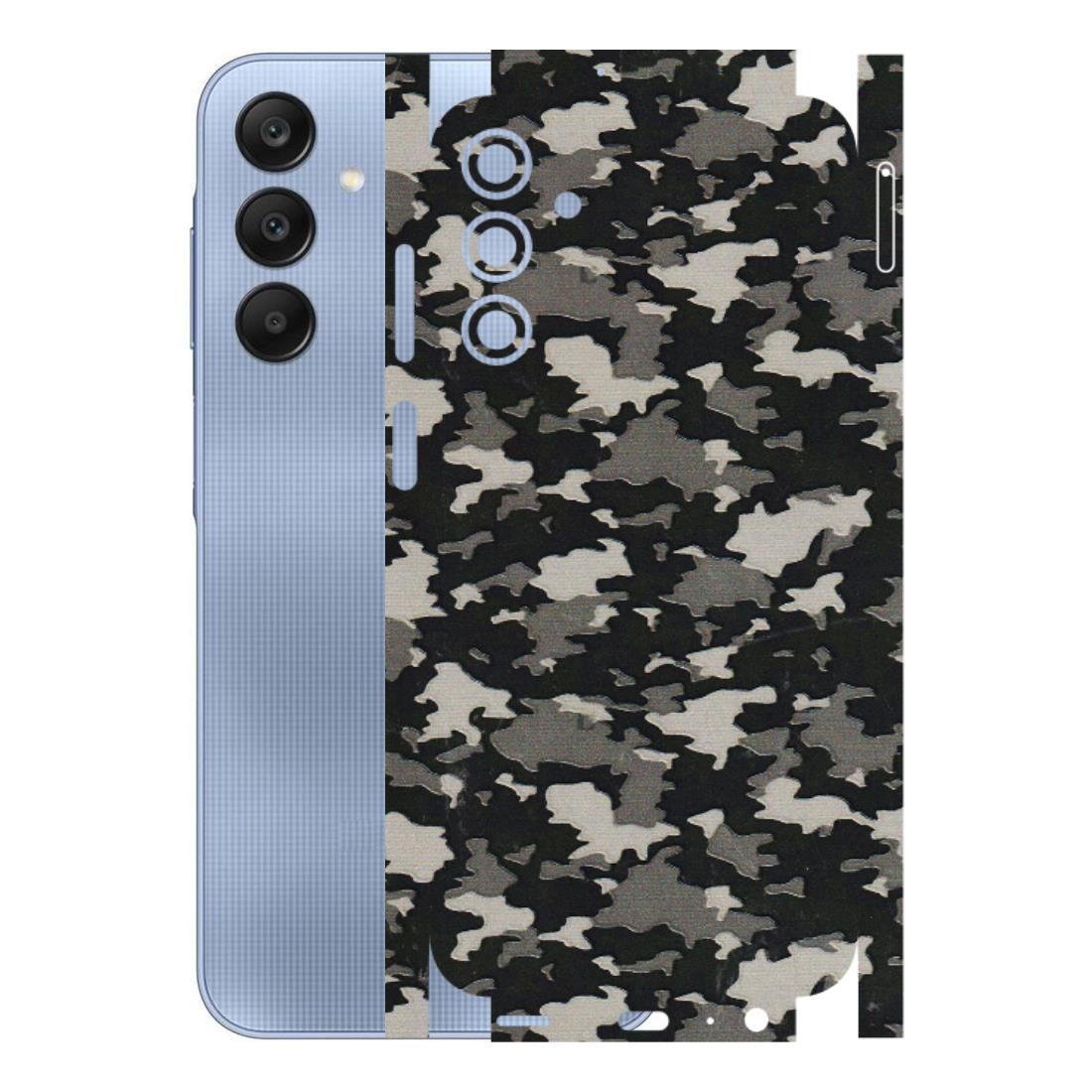 Samsung A/S Series Phone Skins (All Models) - Black/Grey Camoflaunge - 3D Embossed Finish (L-142) Samsung Galaxy A15 (5G)