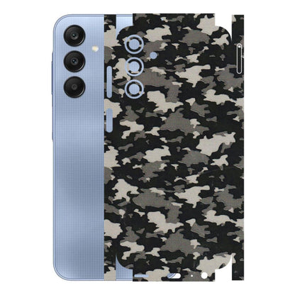 Samsung A/S Series Phone Skins (All Models) - Black/Grey Camoflaunge - 3D Embossed Finish (L-142) Samsung Galaxy A15 (5G)