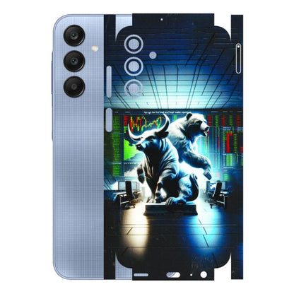 Samsung A/S Series Phone Skins (All Models) - Stock Market Sensex Bear vs Bulls - 3D Embossed Finish (L-15) Samsung Galaxy A15 (5G)