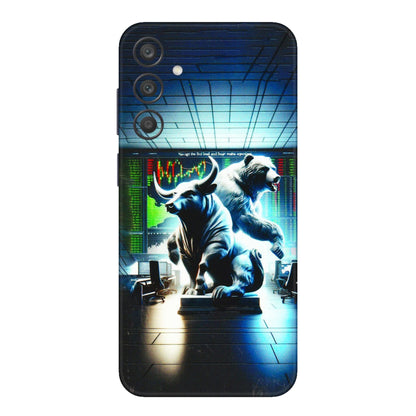 Samsung A/S Series Phone Skins (All Models) - Stock Market Sensex Bear vs Bulls - 3D Embossed Finish (L-15) Samsung Galaxy A15 (5G)