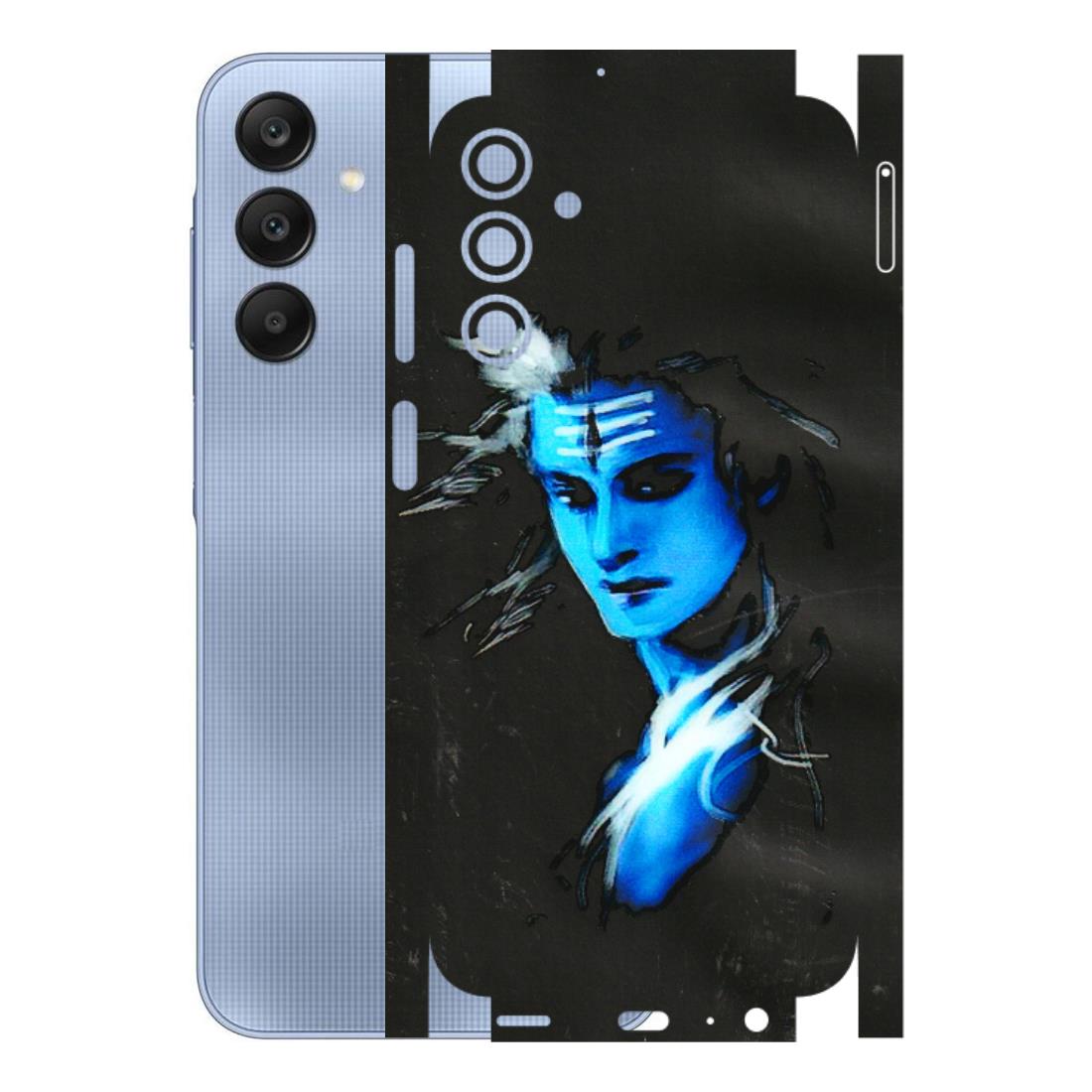 Samsung A/S Series Phone Skins (All Models) - Har Har Mahadev Blue/Black - 3D Embossed Finish (L-185) Samsung Galaxy A15 (5G)