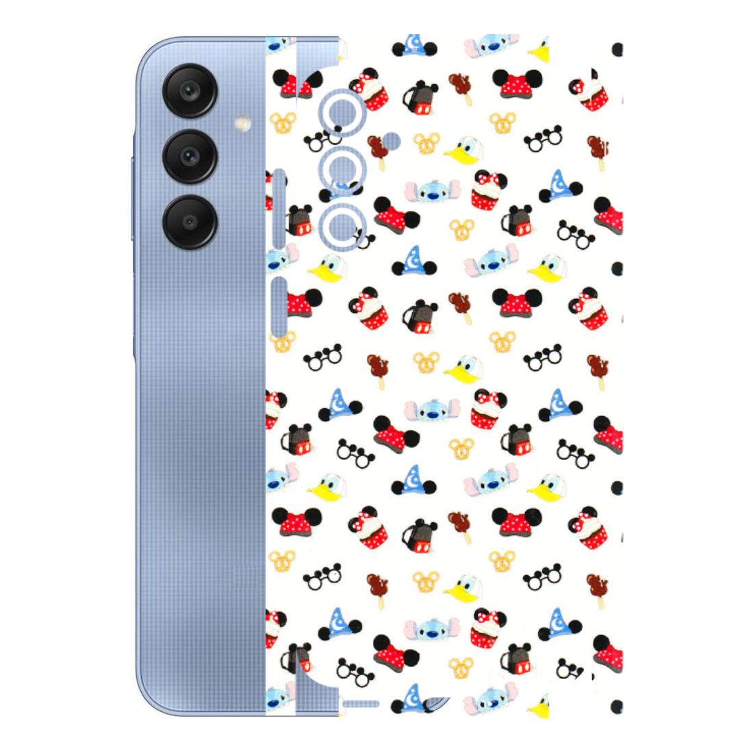 Samsung A/S Series Phone Skins (All Models) - Minnie Mouse & Donald Doodles s - 3D Embossed Finish (L-194) Samsung Galaxy A15 (5G)