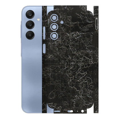 Samsung A/S Series Phone Skins (All Models) - Black map Texture - 3D Embossed Finish (L-201) Samsung Galaxy A15 (5G)