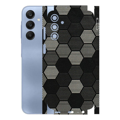 Samsung A/S Series Phone Skins (All Models) - Black & White Dotted Honeycomb Texture - 3D Embossed Finish (L-202) Samsung Galaxy A15 (5G)