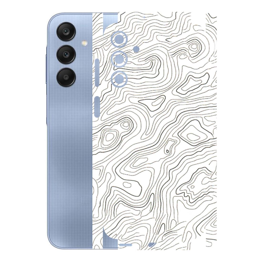 Samsung A/S Series Phone Skins (All Models) - White Black Swirls - 3D Embossed Finish (L-219) Samsung Galaxy A15 (5G)