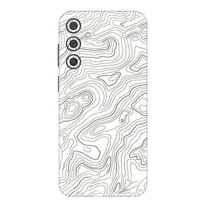 Samsung A/S Series Phone Skins (All Models) - White Black Swirls - 3D Embossed Finish (L-219) Samsung Galaxy A15 (5G)