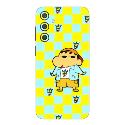 Samsung A/S Series Phone Skins (All Models) - Yellow Blue Shinchan Cute - 3D Embossed Finish (L-221) Samsung Galaxy A15 (5G)