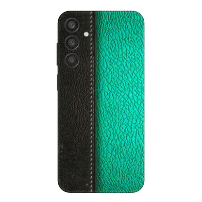 Samsung A/S Series Phone Skins (All Models) - Black Green Dual Leather Stich - 3D Embossed Finish (L-233) Samsung Galaxy A15 (5G)