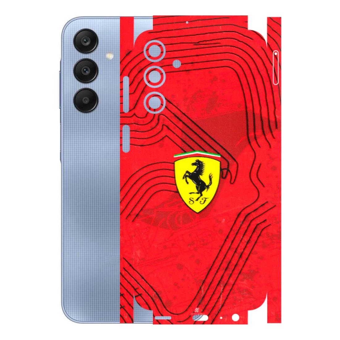 Samsung A/S Series Phone Skins (All Models) - Red Ferrari Logo Stylish - 3D Embossed Finish (L-238) Samsung Galaxy A15 (5G)