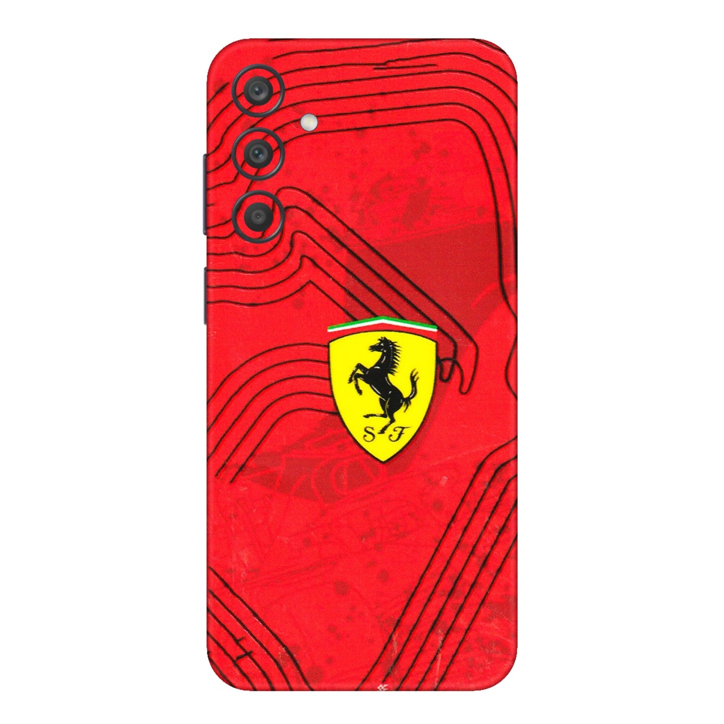 Samsung A/S Series Phone Skins (All Models) - Red Ferrari Logo Stylish - 3D Embossed Finish (L-238) Samsung Galaxy A15 (5G)