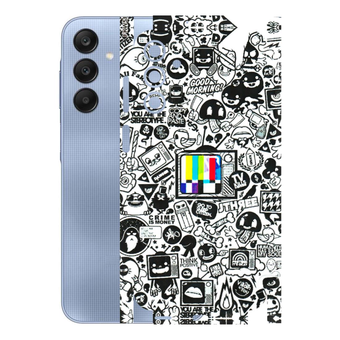 Samsung A/S Series Phone Skins (All Models) - Doodles Positive Art - 3D Embossed Finish (L-263) Samsung Galaxy A15 (5G)