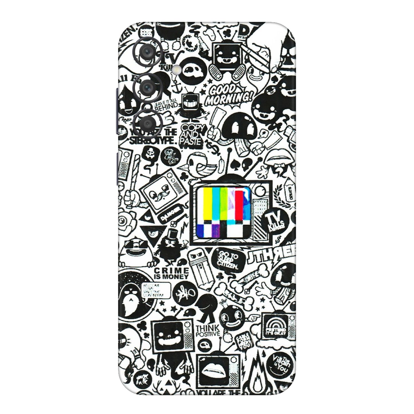 Samsung A/S Series Phone Skins (All Models) - Doodles Positive Art - 3D Embossed Finish (L-263) Samsung Galaxy A15 (5G)
