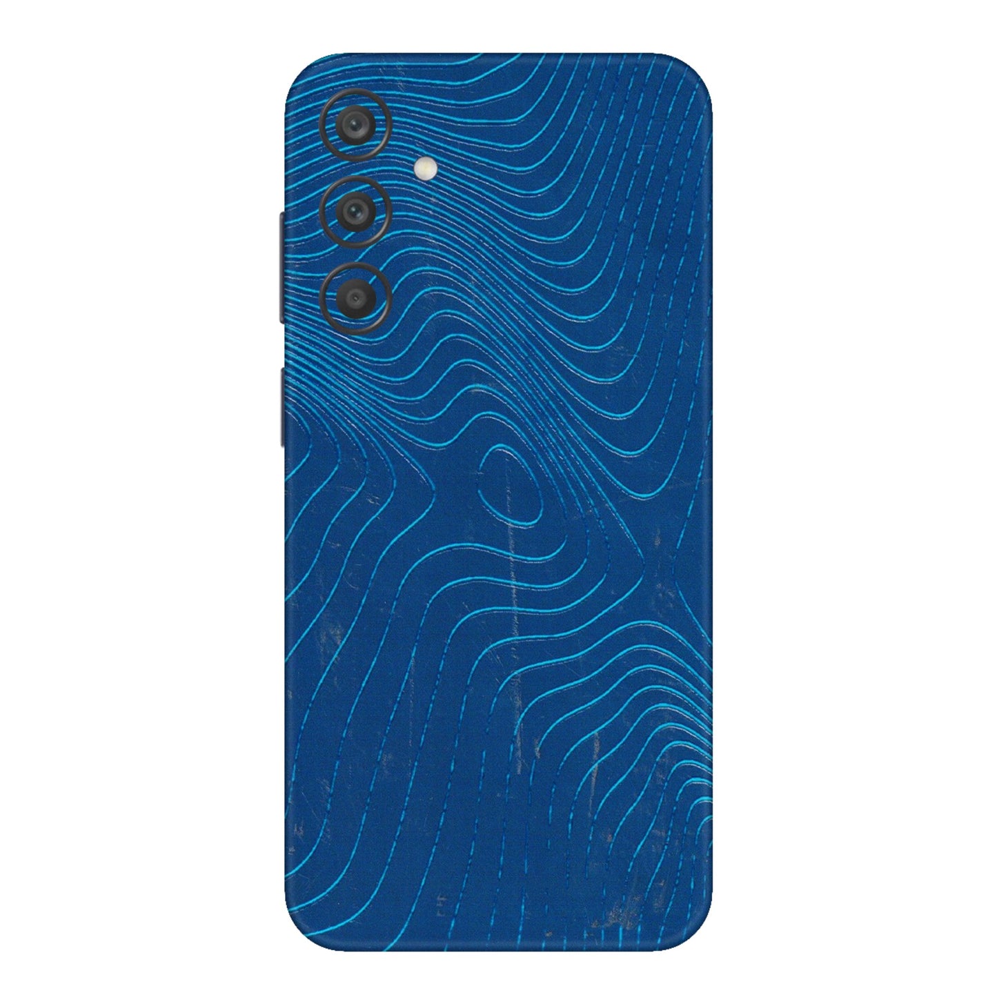 Samsung A/S Series Phone Skins (All Models) - Abstract Blue Line Map - 3D Embossed Finish (L-272) Samsung Galaxy A15 (5G)