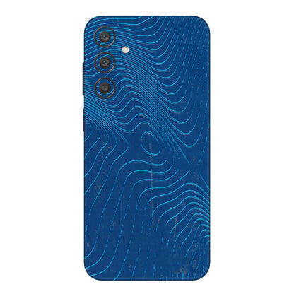 Samsung A/S Series Phone Skins (All Models) - Abstract Blue Line Map - 3D Embossed Finish (L-272) Samsung Galaxy A15 (5G)