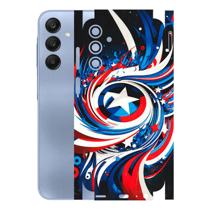 Samsung A/S Series Phone Skins (All Models) - Captain America Logo - 3D Embossed Finish (L-307) Samsung Galaxy A15 (5G)