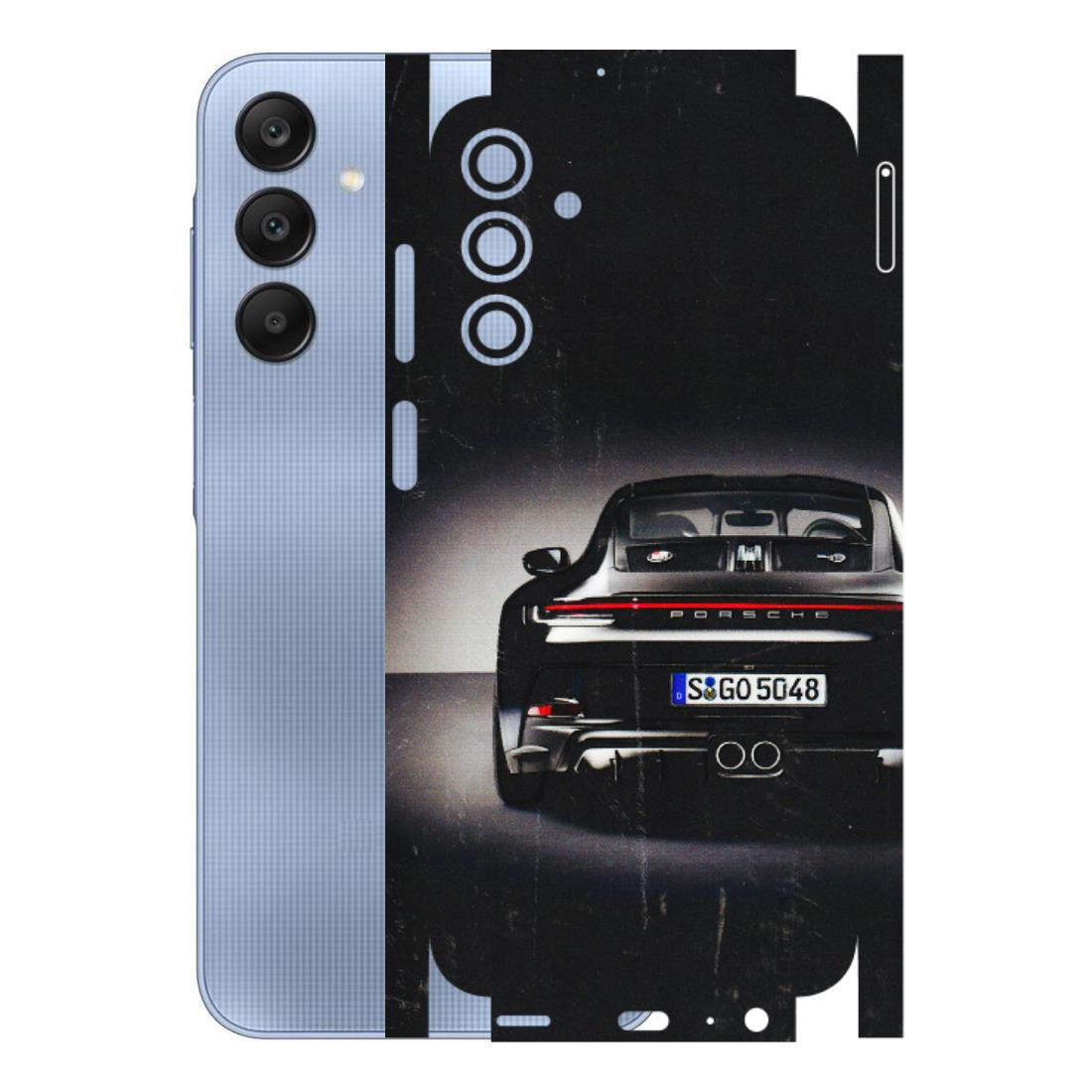 Samsung A/S Series Phone Skins (All Models) - New Black Porsche GT3 - 3D Embossed Finish (L-327) Samsung Galaxy A15 (5G)