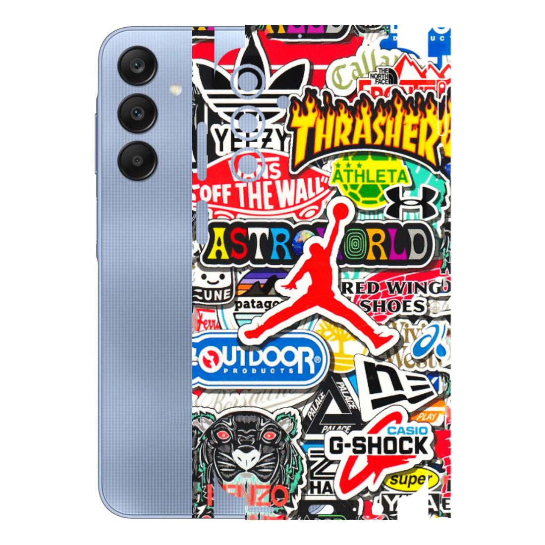 Samsung A/S Series Phone Skins (All Models) - Multi Brands Sticker Graffiti - 3D Embossed Finish (L-37) Samsung Galaxy A15 (5G)