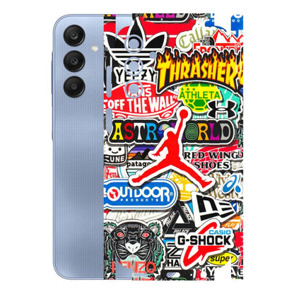 Samsung A/S Series Phone Skins (All Models) - Multi Brands Sticker Graffiti - 3D Embossed Finish (L-37) Samsung Galaxy A15 (5G)