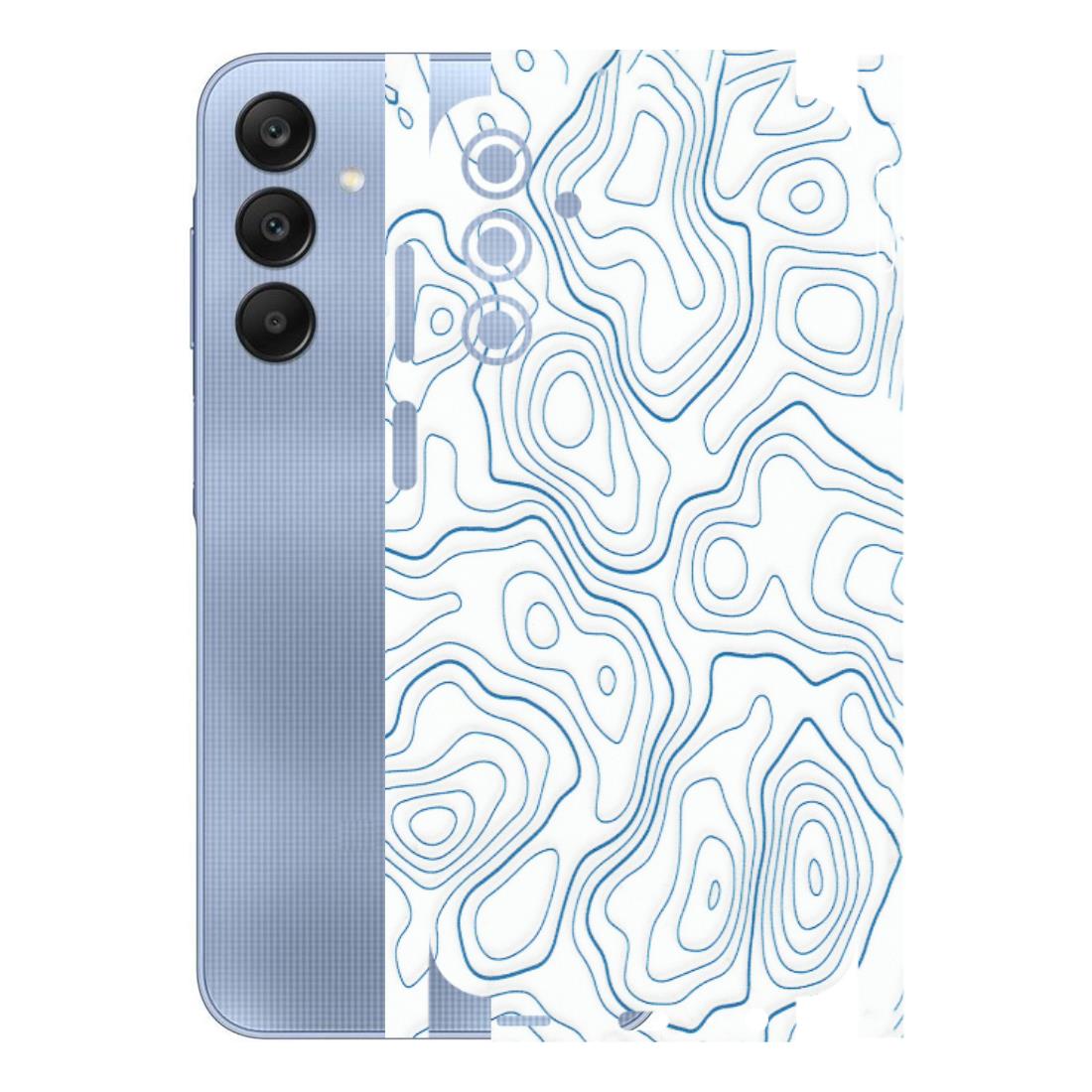 Samsung A/S Series Phone Skins (All Models) - Blue And White Swirls - Matte Finish (M-139) Samsung Galaxy A15 (5G)