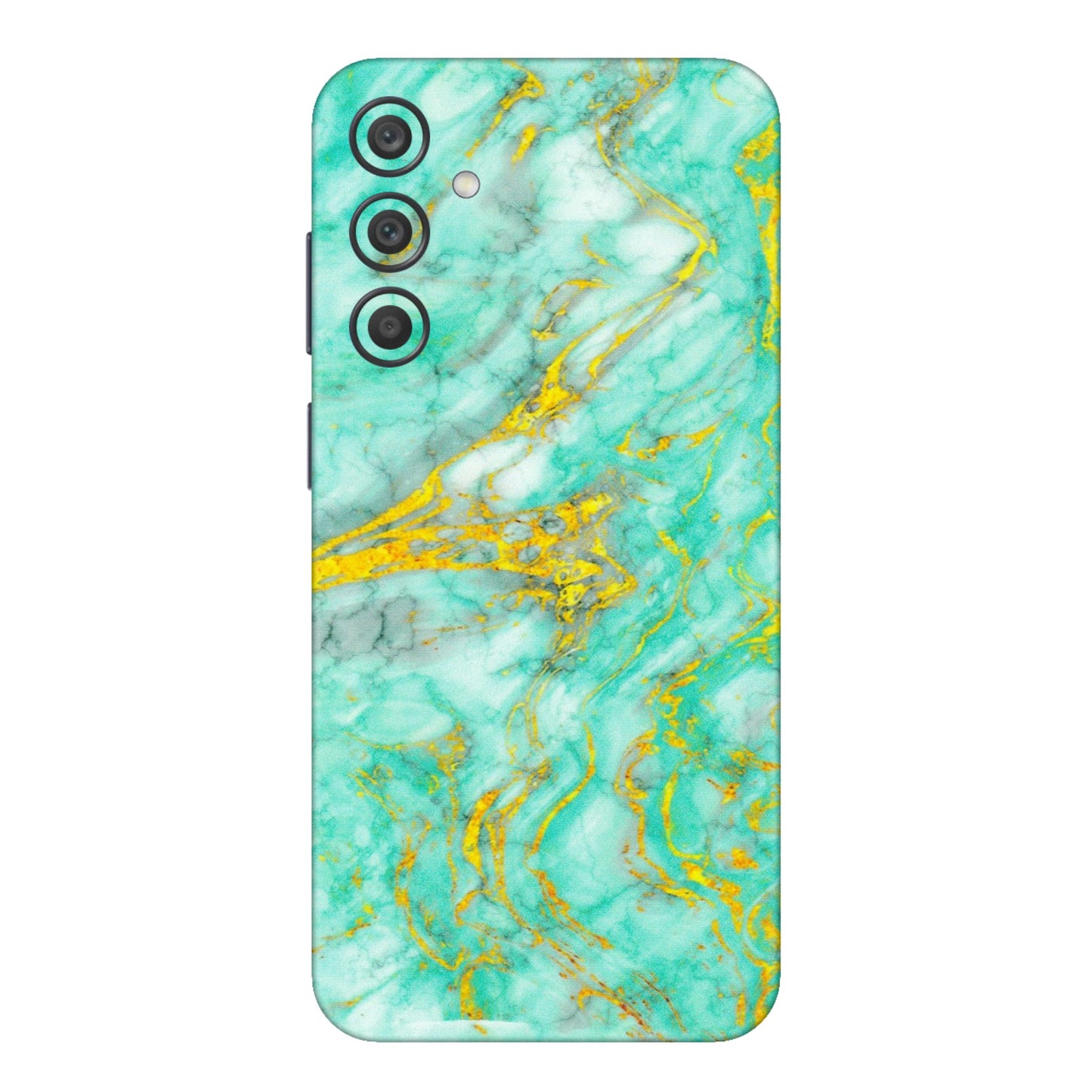Samsung A/S Series Phone Skins (All Models) - Green And Gold Marble Feel - Matte Finish (M-16) Samsung Galaxy A15 (5G)
