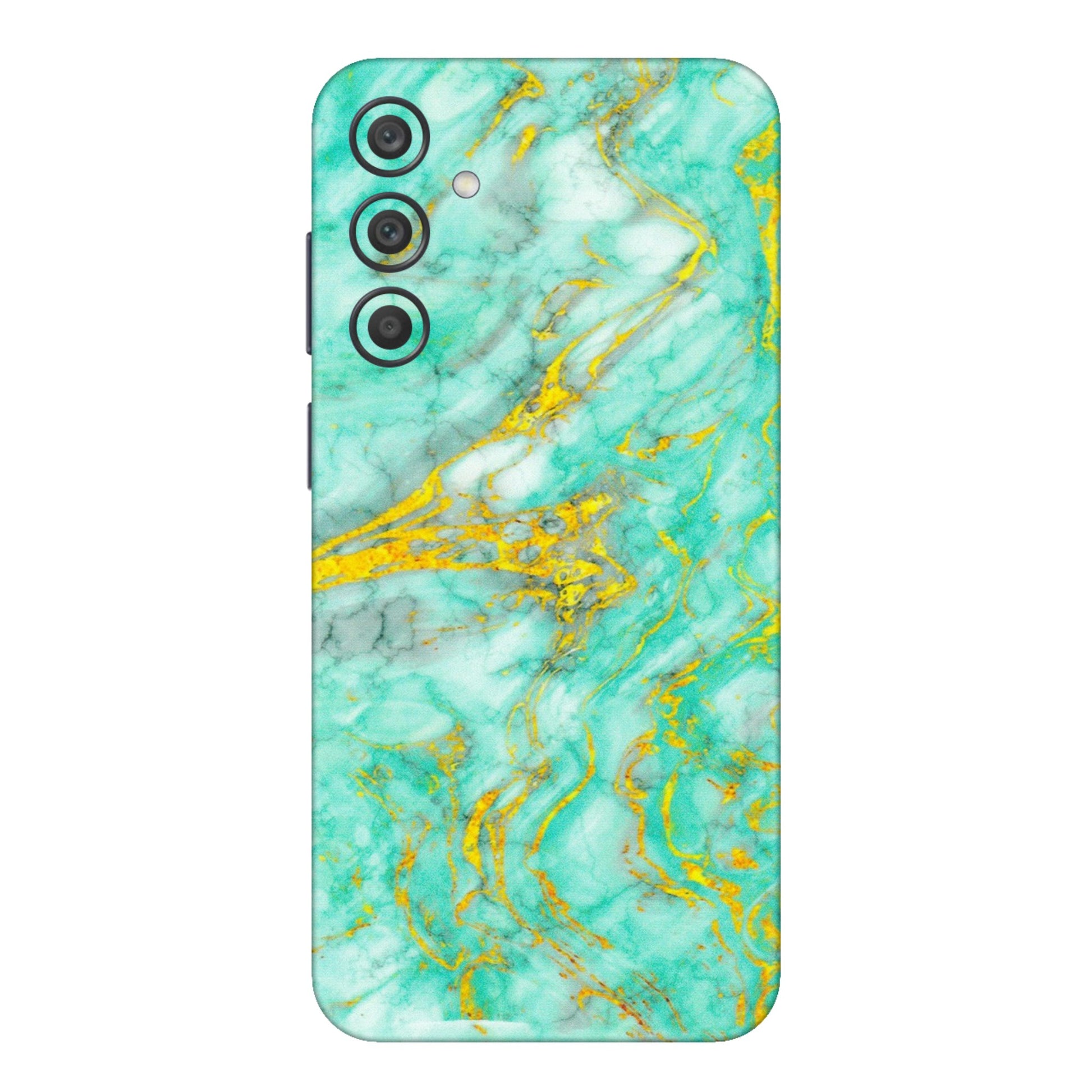 Samsung A/S Series Phone Skins (All Models) - Green And Gold Marble Feel - Matte Finish (M-16) Samsung Galaxy A15 (5G)