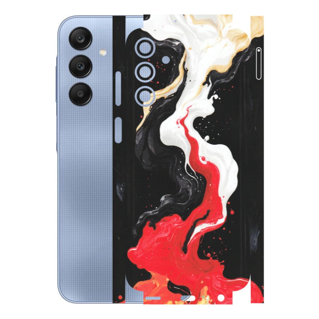 Samsung A/S Series Phone Skins (All Models) - Black Red White Paint Splash Fusion - Matte Finish (M-56) Samsung Galaxy A15 (5G)