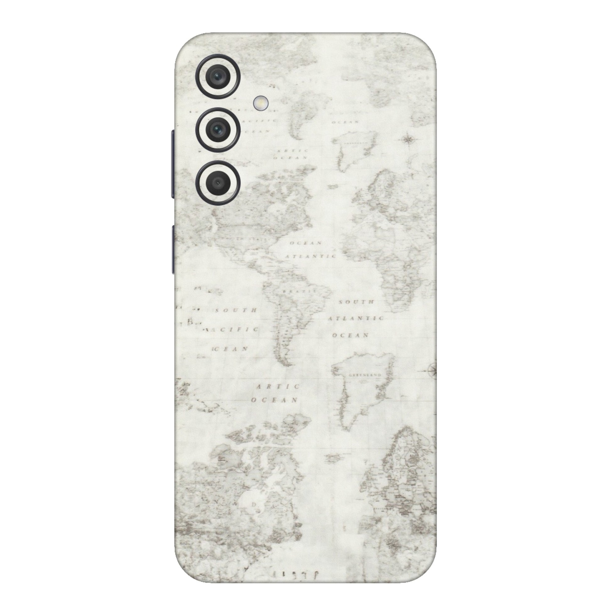 Samsung A/S Series Phone Skins (All Models) - World Travel Map - Transparent Finish (T-04) Samsung Galaxy A15 (5G)