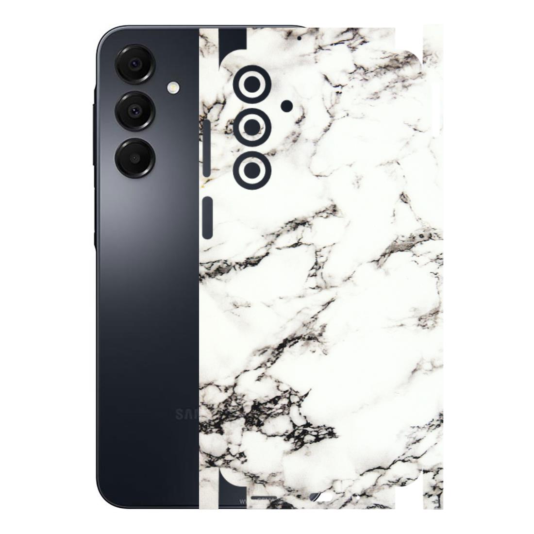 Samsung A/S Series Phone Skins (All Models) - Black and White Marble Texture - 3D Embossed Finish (L-124) Samsung Galaxy A16