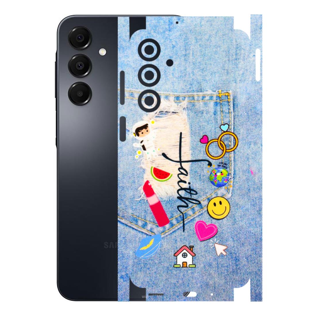 Samsung A/S Series Phone Skins (All Models) - Denim Jeans Pocket - 3D Embossed Finish (L-134) Samsung Galaxy A16