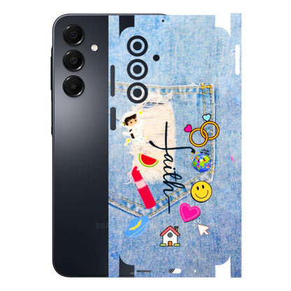 Samsung A/S Series Phone Skins (All Models) - Denim Jeans Pocket - 3D Embossed Finish (L-134) Samsung Galaxy A16