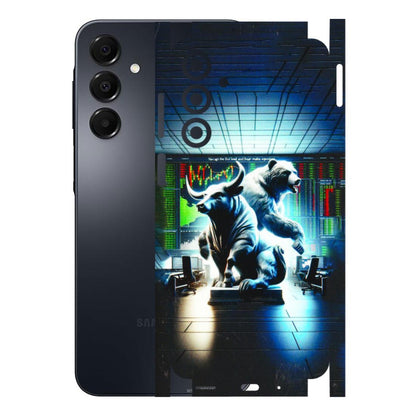 Samsung A/S Series Phone Skins (All Models) - Stock Market Sensex Bear vs Bulls - 3D Embossed Finish (L-15) Samsung Galaxy A16