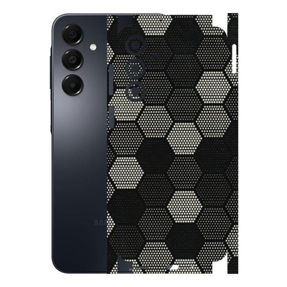 Samsung A/S Series Phone Skins (All Models) - Black & White Dotted Honeycomb Texture - 3D Embossed Finish (L-202) Samsung Galaxy A16