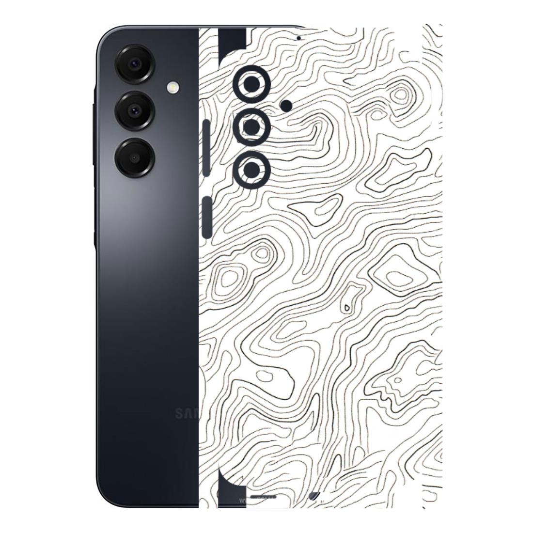 Samsung A/S Series Phone Skins (All Models) - White Black Swirls - 3D Embossed Finish (L-219) Samsung Galaxy A16