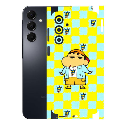 Samsung A/S Series Phone Skins (All Models) - Yellow Blue Shinchan Cute - 3D Embossed Finish (L-221) Samsung Galaxy A16